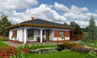 Proyecto de casa unifamiliar con un tejado a cuatro aguas.